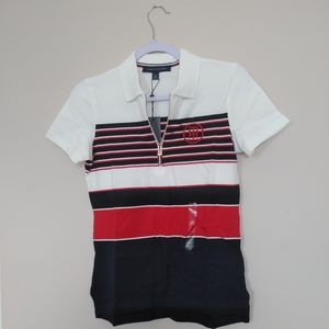Tommy Hilfiger zipper front polo shirt XS